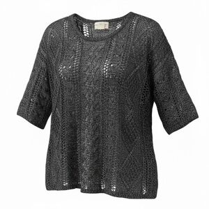 Denim & Supply Ralph Lauren Black & Silver Open Weave Sweater